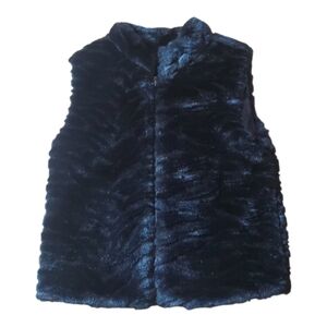Kids Copper Key Black Faux Fur Vest Size Medium